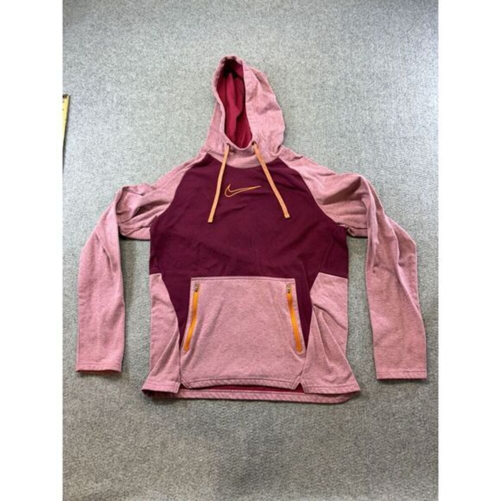 Nike Therma Fit Womens Sweatshirt Size Med Red Burgundy Hoodie Pullover‎ Workout
